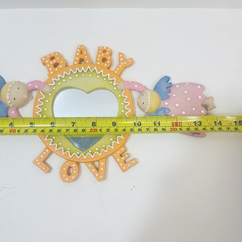 Signed Judie Bomberger Wall Hanging "Baby Love" Mirror Resin DAMAGED - Picture 8 of 9